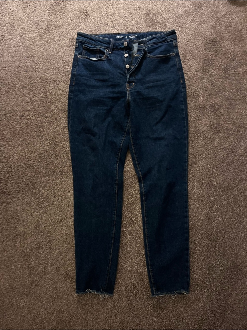 Old Navy Dark Blue Straight-Leg Jeans - Women